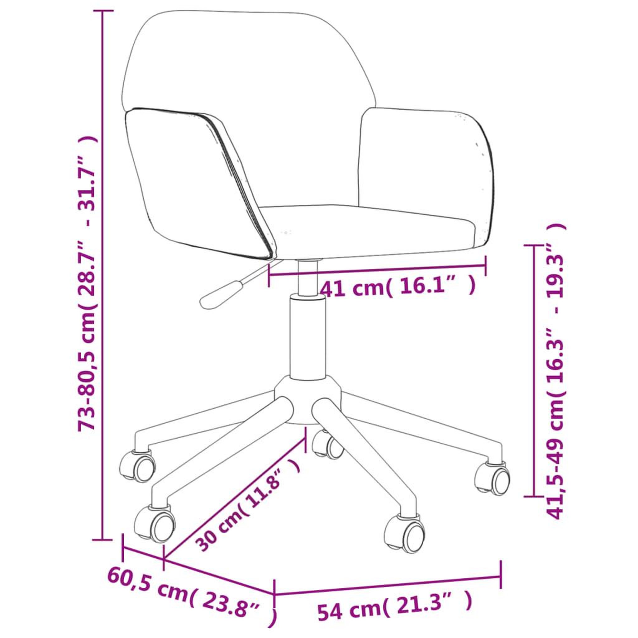 Voir la diapositive 6 : VIDAXL Chaise pivotante de bureau Gris fonce Tissu