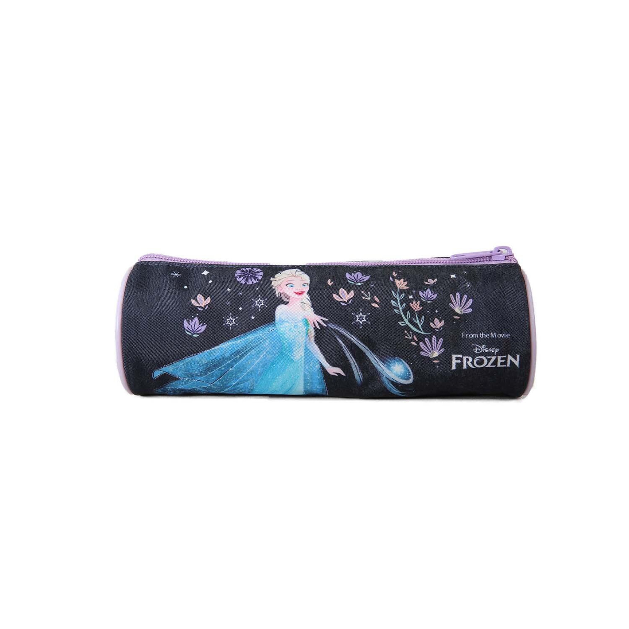Voir la diapositive 4 : Bagtrotter Disney Frozen - La Reine des Neiges - Trousse Scolaire Ronde - Bleu/Violet - Fille - 1 Compartiment-