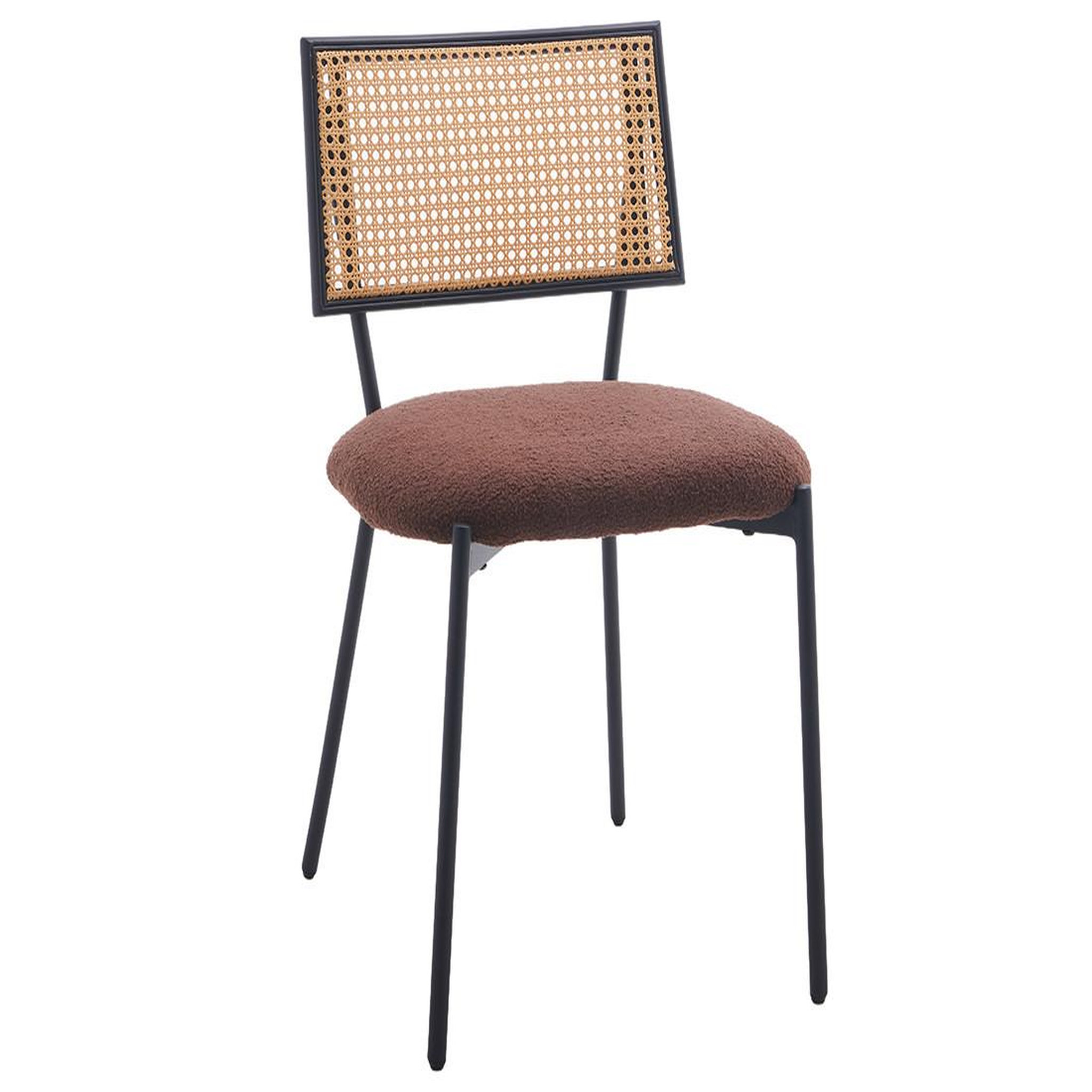 Voir la diapositive 3 : BEST MOBILIER Luciano - lot de 2 chaises cannage - en tissu bouclette