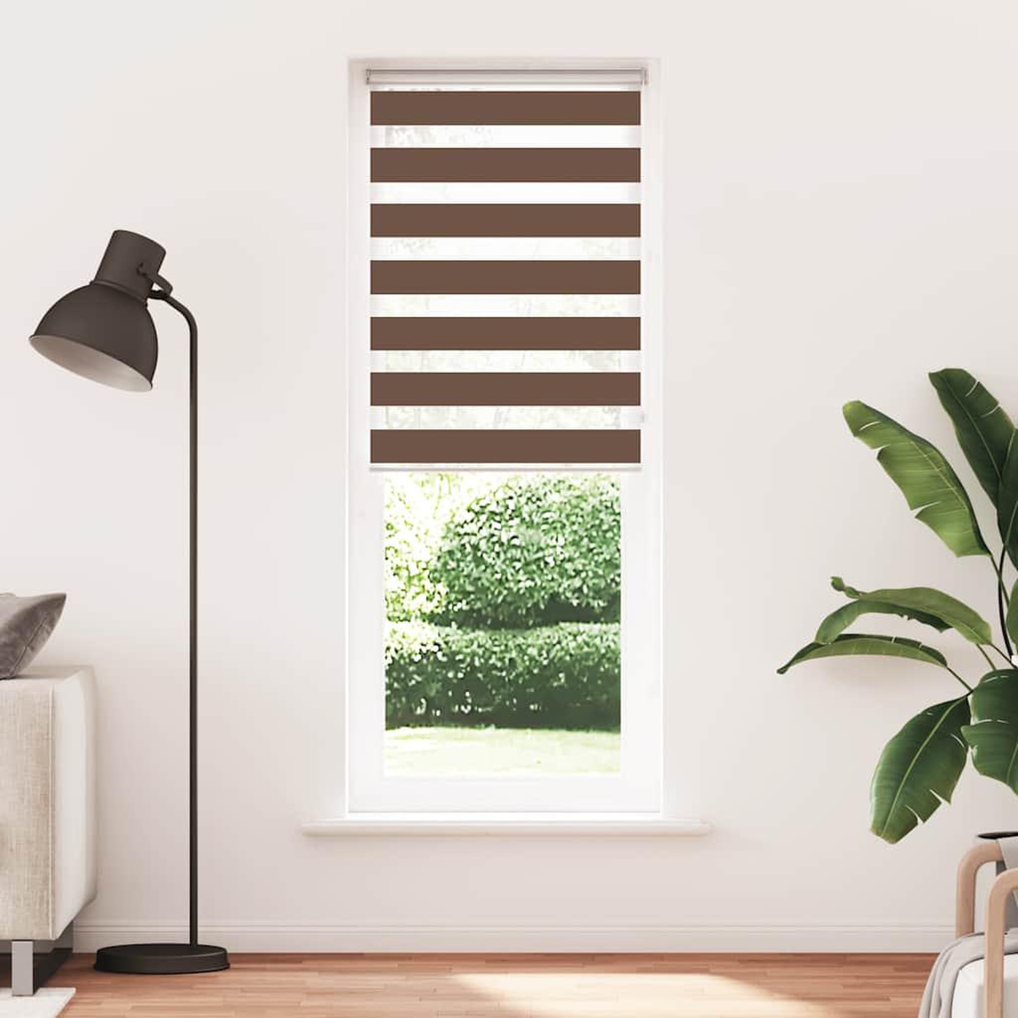 Voir la diapositive 2 : VIDAXL Store zebre marron 75x200 cm largeur du tissu 70,9 cm polyester