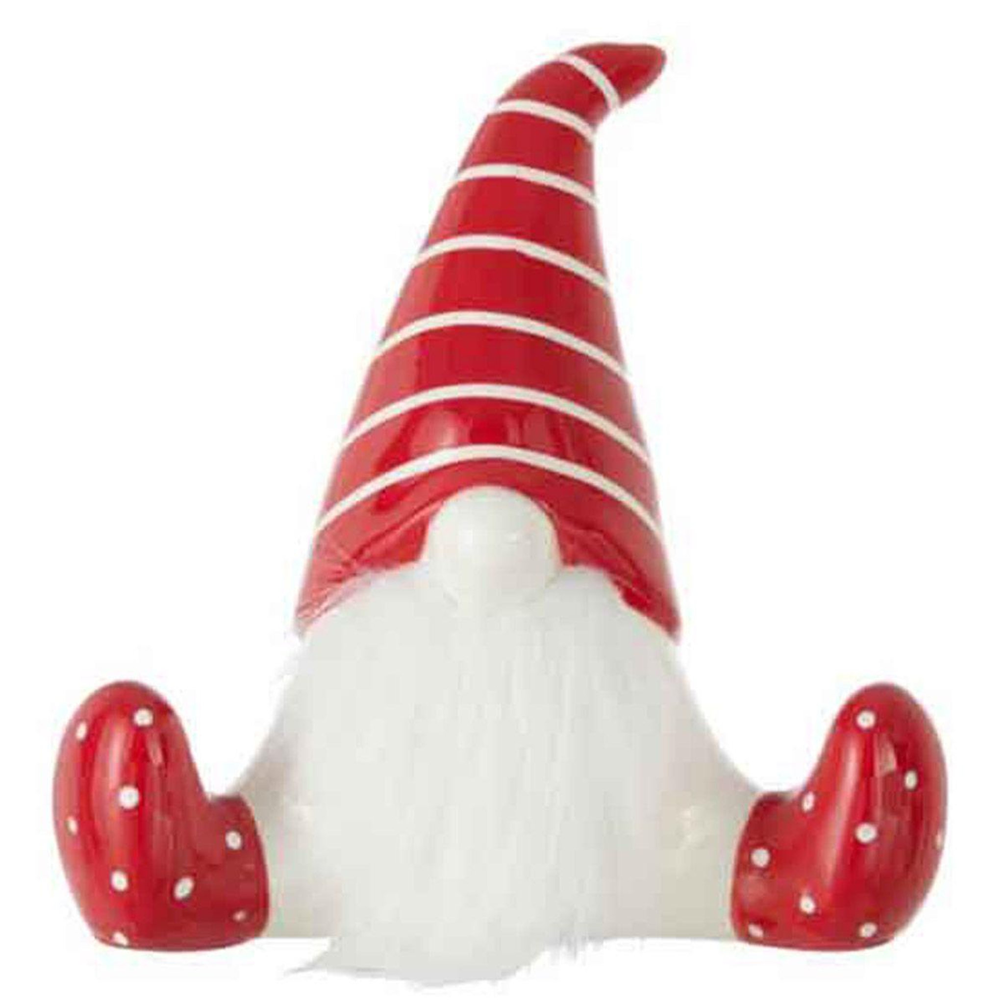 J-LINE Statuette déco  père noël assis  19cm rouge & blanc