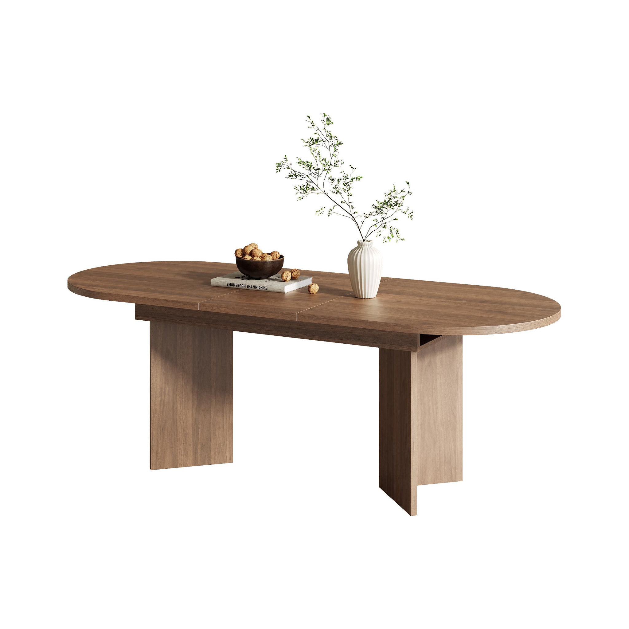 Voir la diapositive 1 : MERAX Table extensible 120/160x80 cm pour 4-6 personnes avec angles arrondis