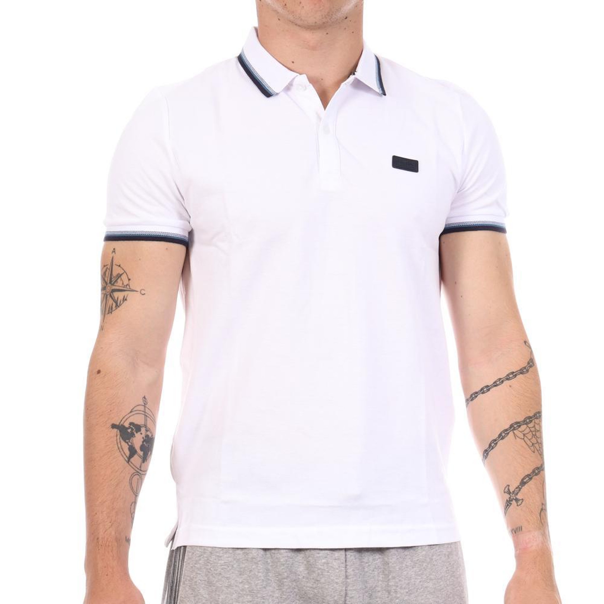 TBS Polo Blanc Homme TBS Yvanepol. Coloris disponibles : Blanc