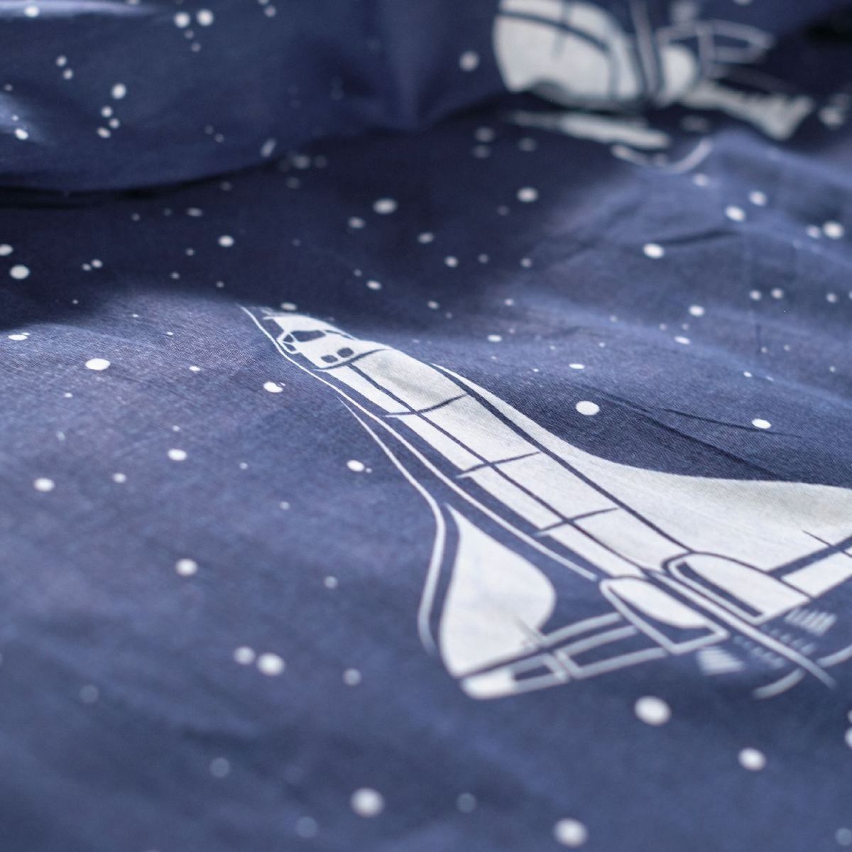 TODAY Parure housse de couette enfant en Coton 57 Fils motif Galaxy SACHA