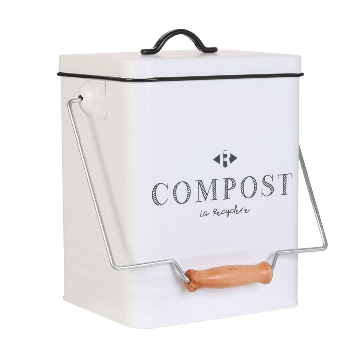  Boite de compost 5 litres bois et acier inoxydable