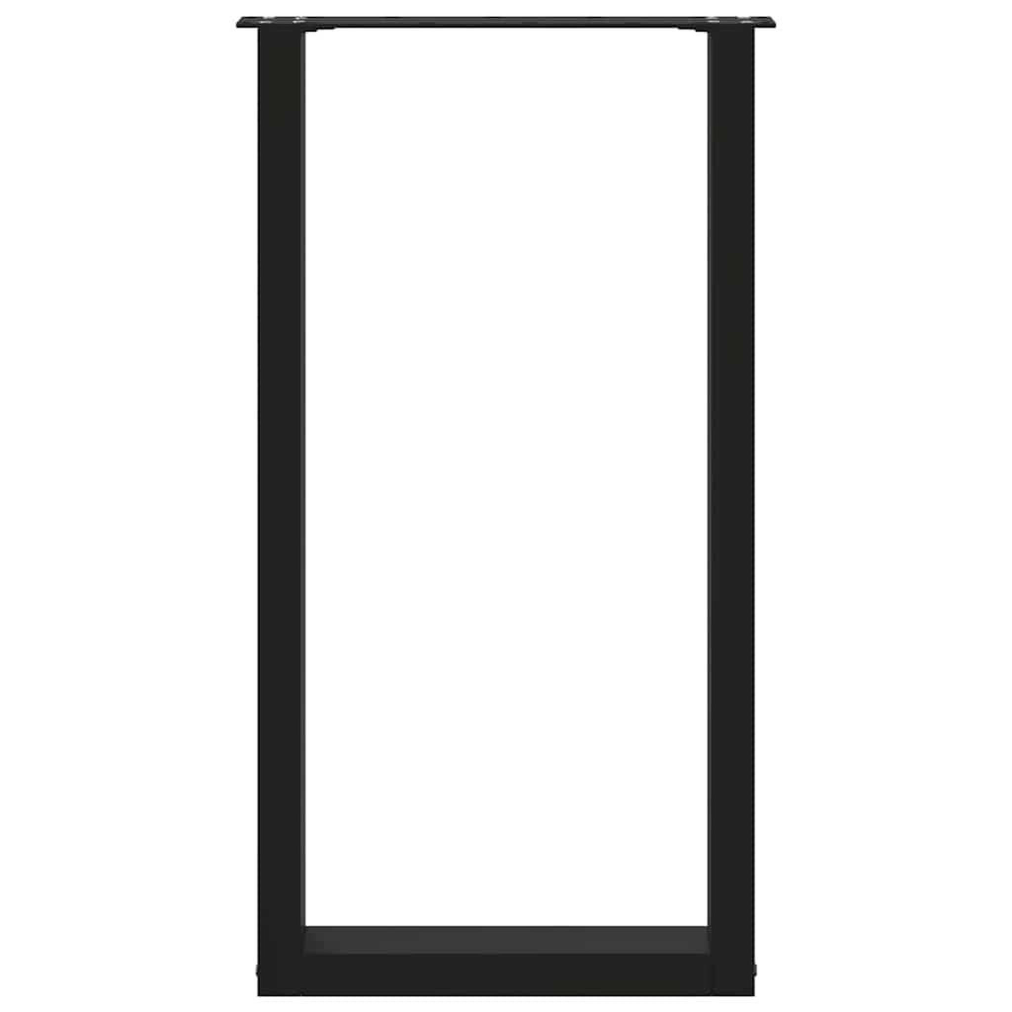 Voir la diapositive 5 : VIDAXL Pieds de table basse forme de U 2 pcs noir 50x(90-91) cm acier
