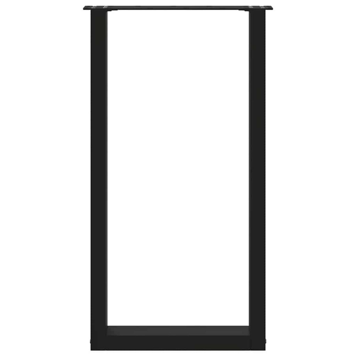 VIDAXL Pieds de table basse forme de U 2 pcs noir 50x(90-91) cm acier