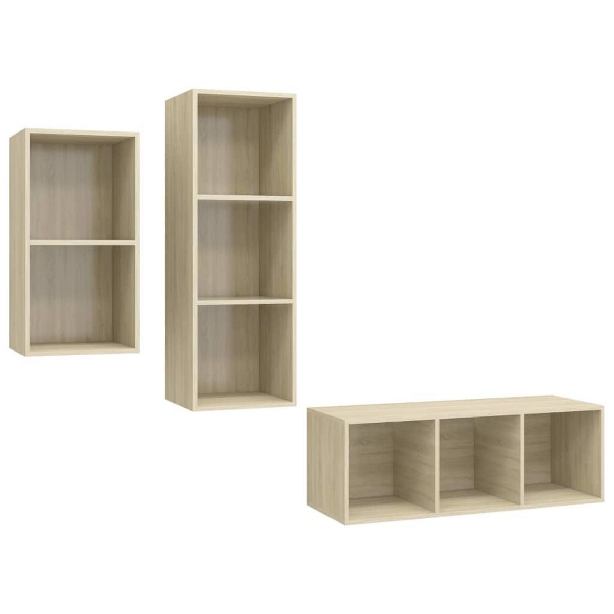 VIDAXL Ensemble de meubles TV 3 pcs Chene sonoma Bois d'ingenierie