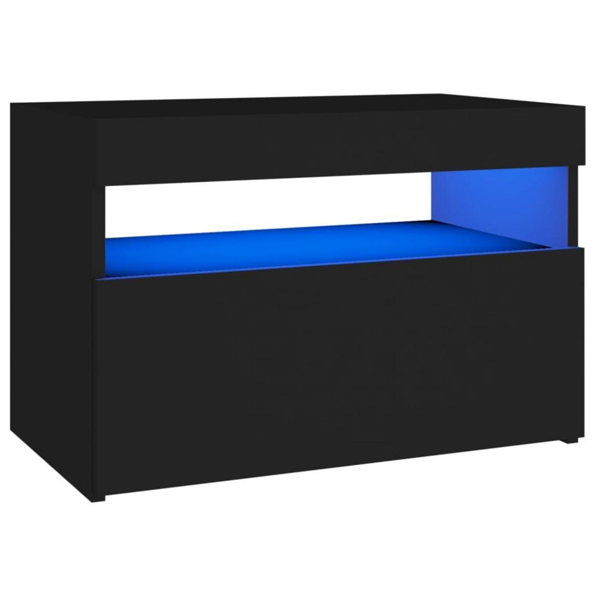 VIDAXL Table de chevet avec lumieres LED noir 60x35x40 cm