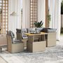 Voir la diapositive 1 : VIDAXL Salon de jardin avec coussins 5 pcs beige resine tressee