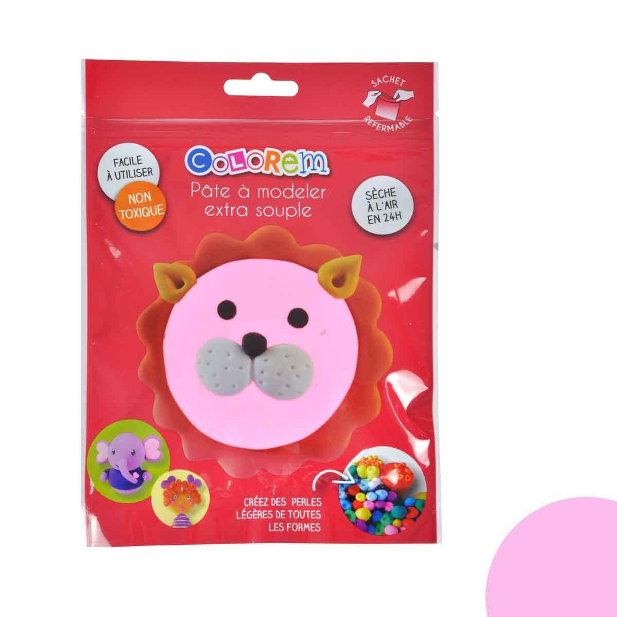 HOMEA Pâte à modeler légère  extra souple  50g rose clair
