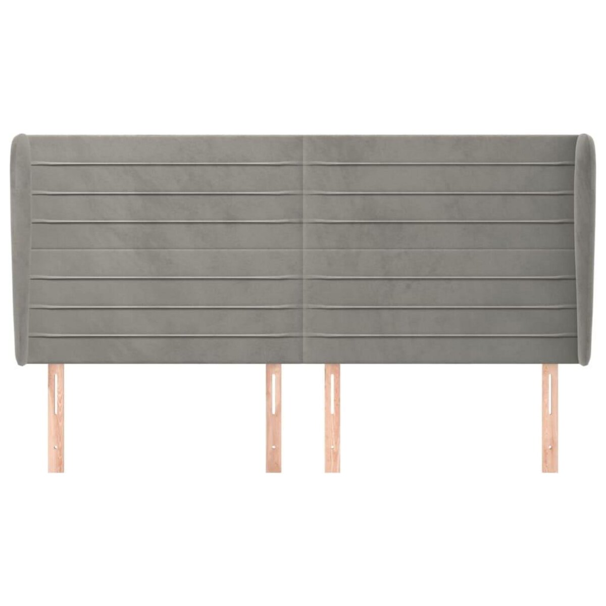 VIDAXL Tete de lit avec oreilles Gris clair 163x23x118/128 cm Velours