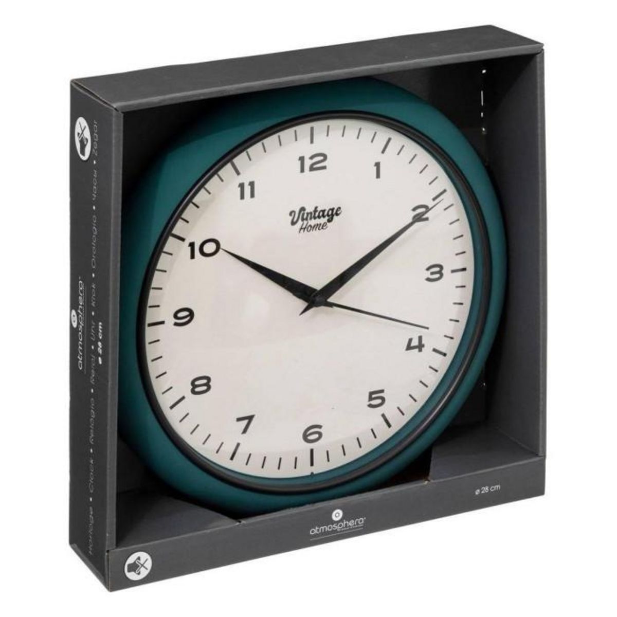 ATMOSPHERA Horloge Murale  Clarrisse  28cm Bleu Canard
