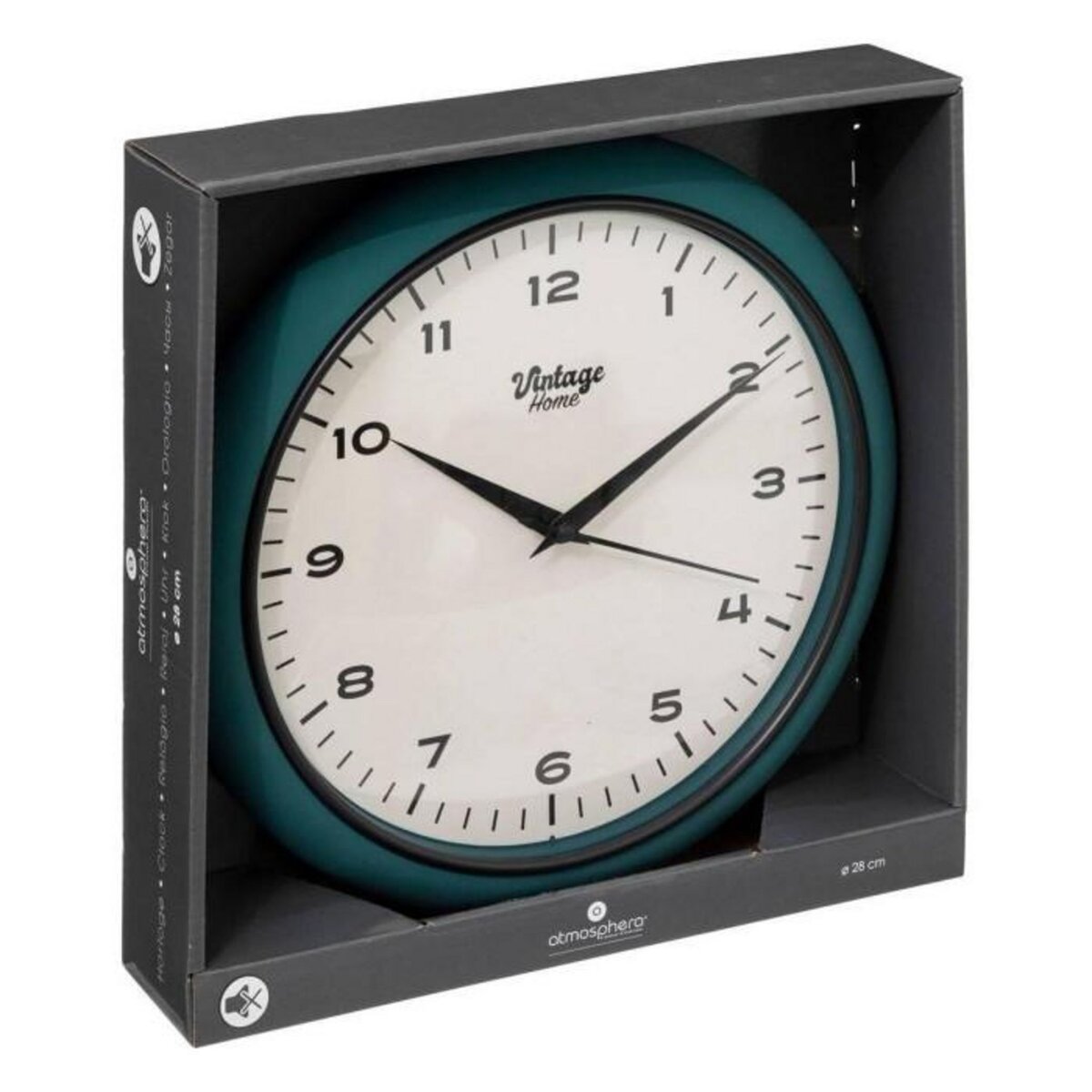 ATMOSPHERA Horloge Murale  Clarrisse  28cm Bleu Canard