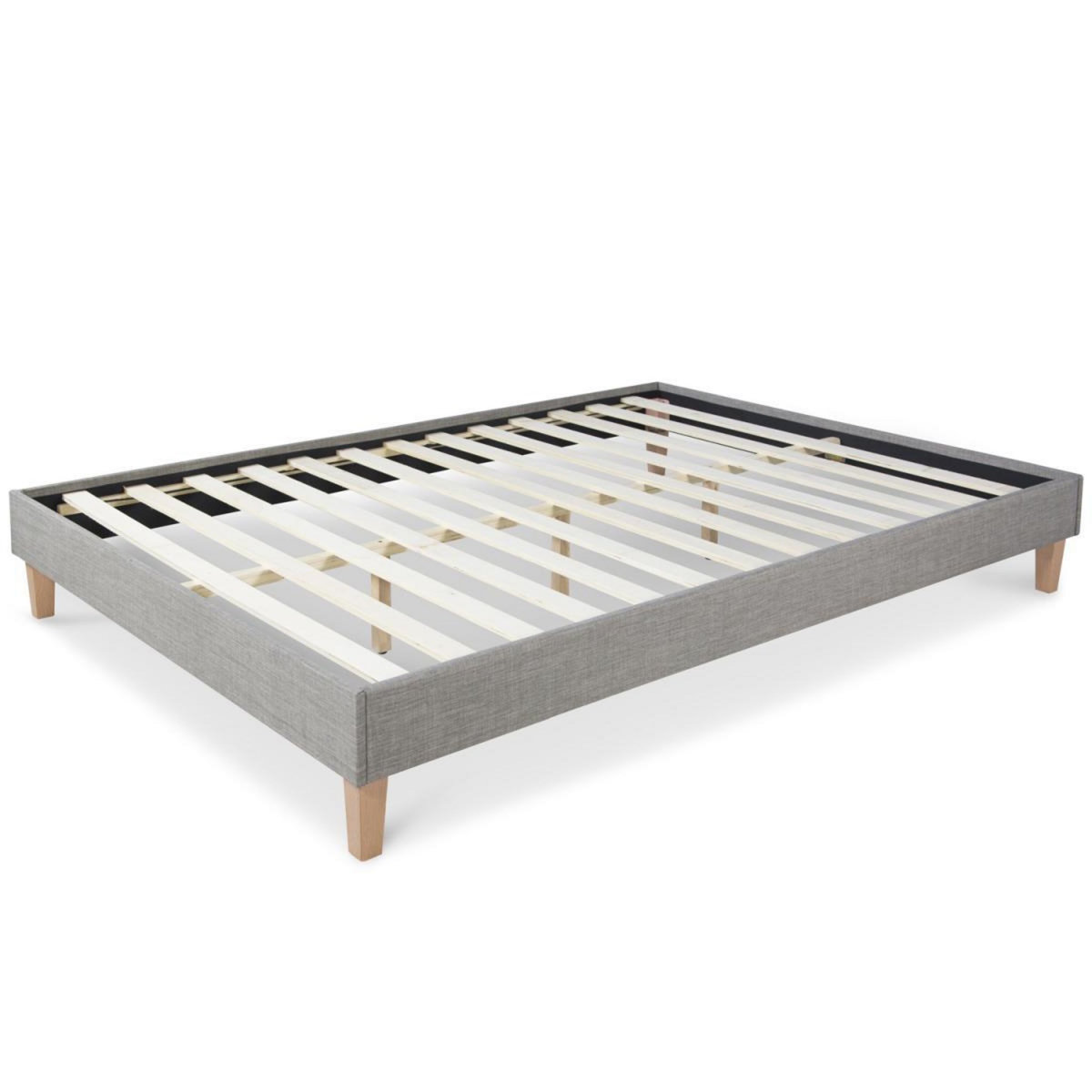 HomeStyle4U Lit rembourré avec matelas 140x200 Sommier à lattes