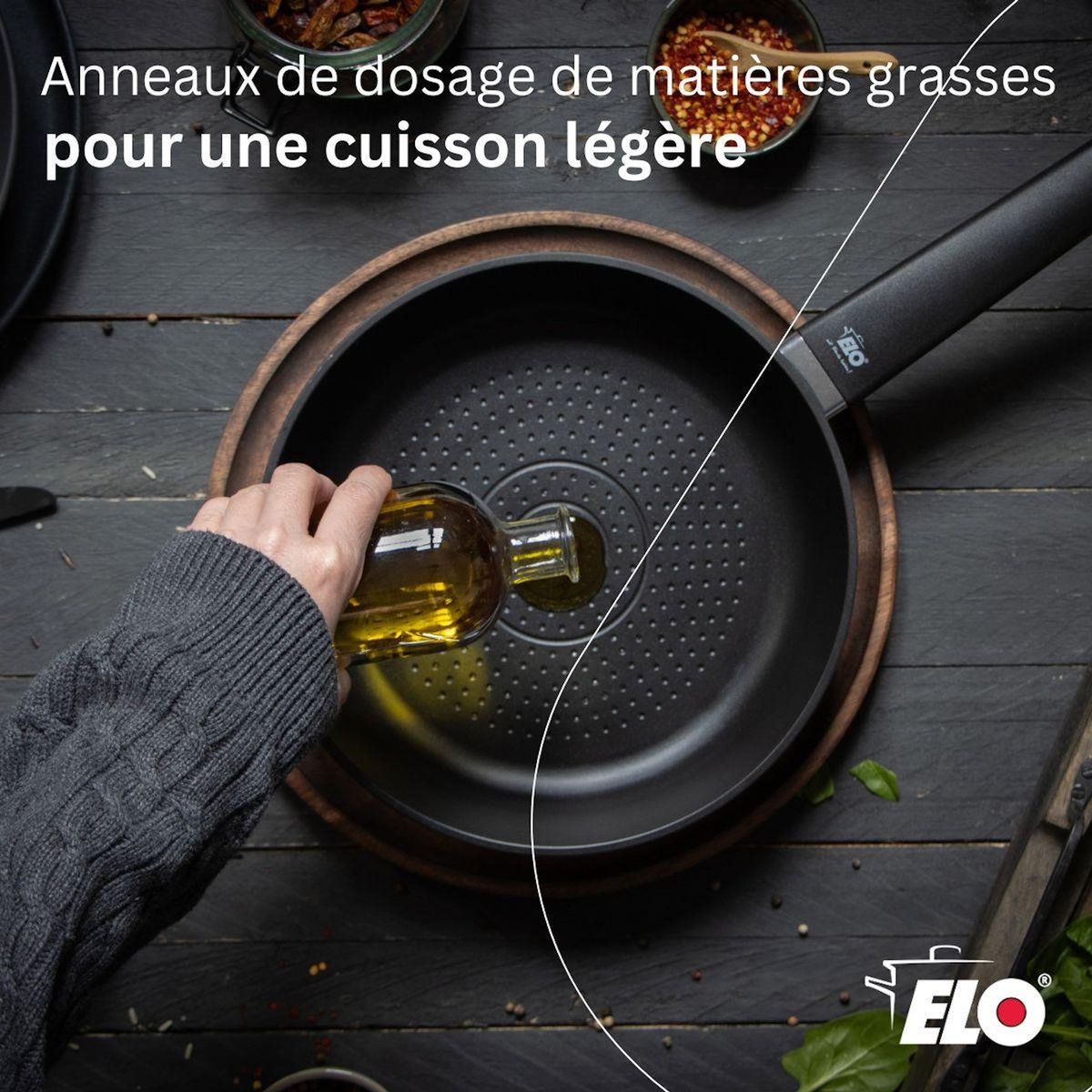 ELO Poêle 20 cm antiadhésive sans PFAS Elo Smart Wave