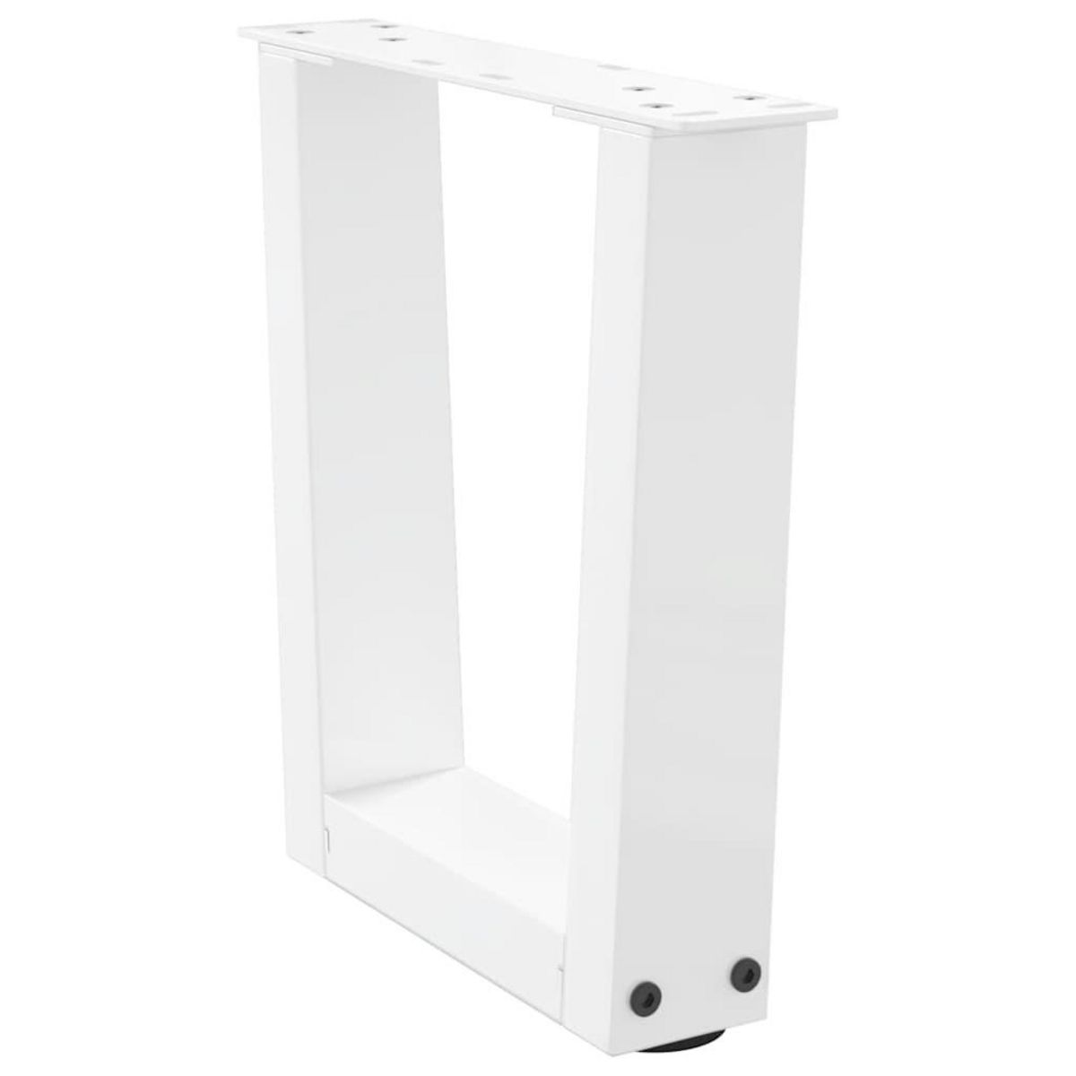 VIDAXL Pieds de table a manger forme V 2pcs blanc 40x(30-31,3)cm acier