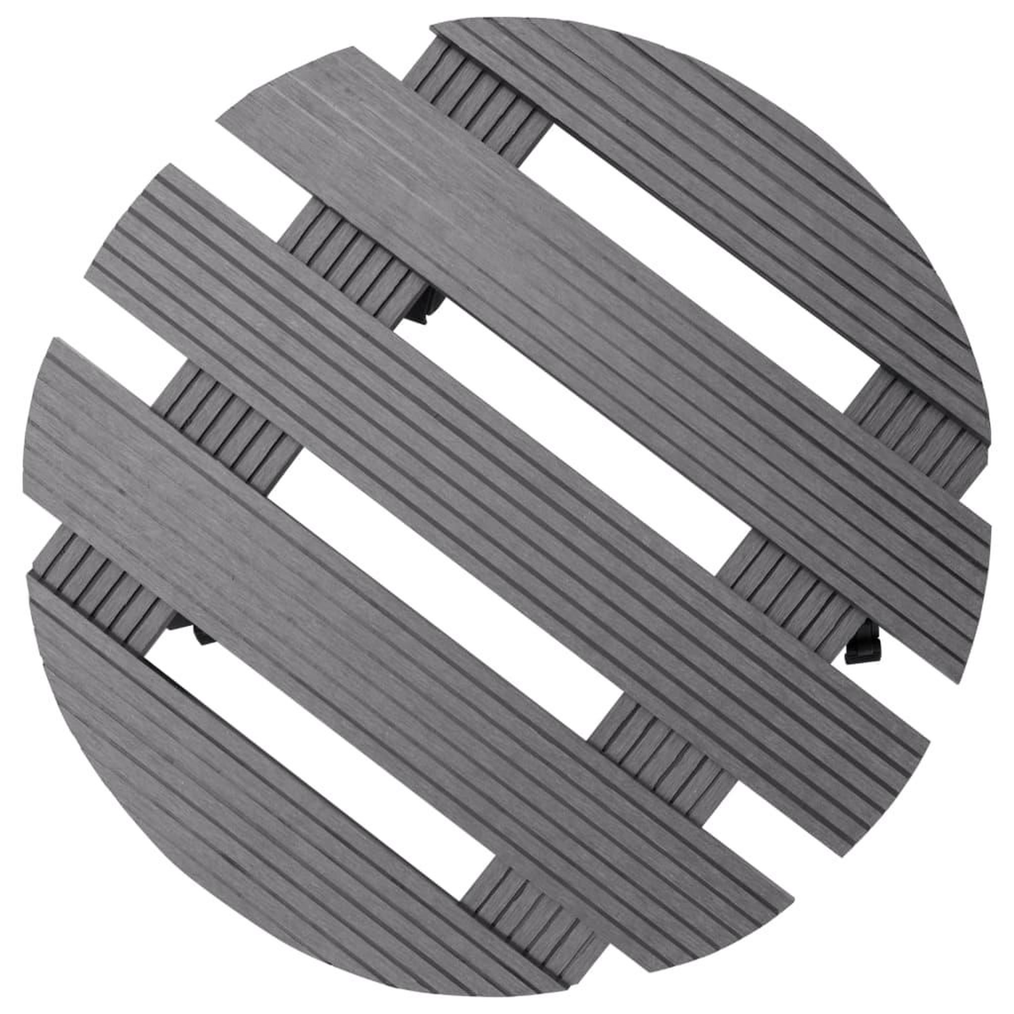 Voir la diapositive 3 : VIDAXL Chariots a plantes 2 pcs Gris Ø30x7,5 cm WPC