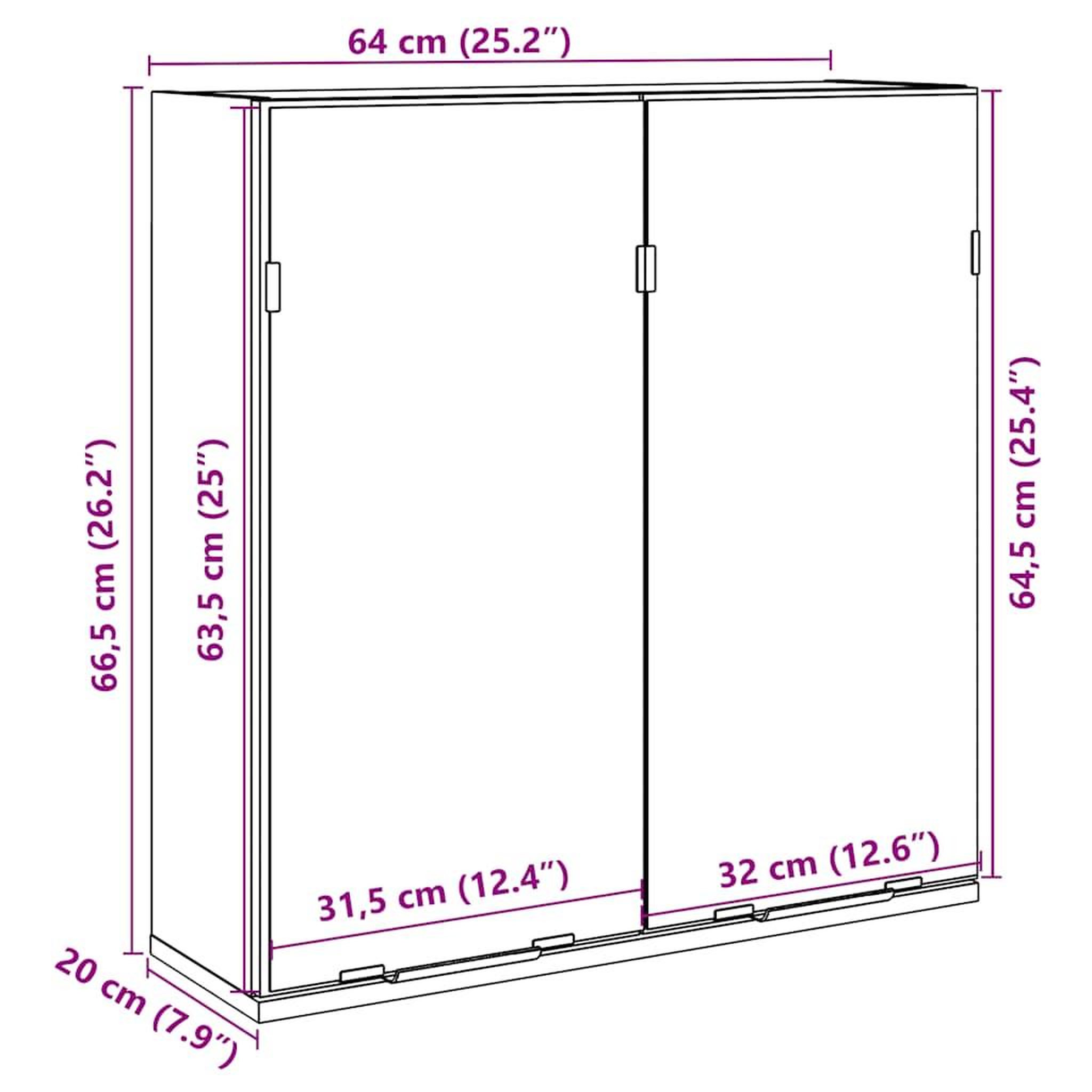 Voir la diapositive 6 : VIDAXL Armoire a miroir de salle de bain chene artisanal 64x20x66,5 cm