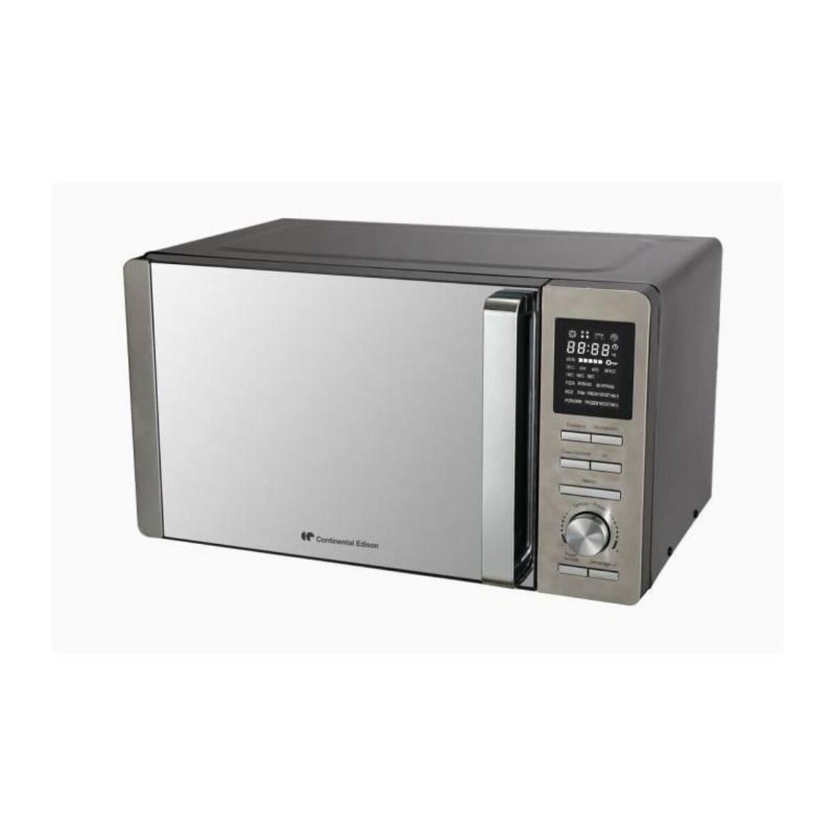 CONTINENTAL EDISON Micro-ondes combiné - CONTINENTAL EDISON - CEMO25SG13S3 - Silver - 25 L - Porte Miroir - 900 W - Grill 1000 W - Convection 1000