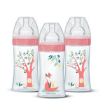 DODIE Lot de 3 biberons - DODIE - EB20 - 270 ml - Tétine plate - Rose
