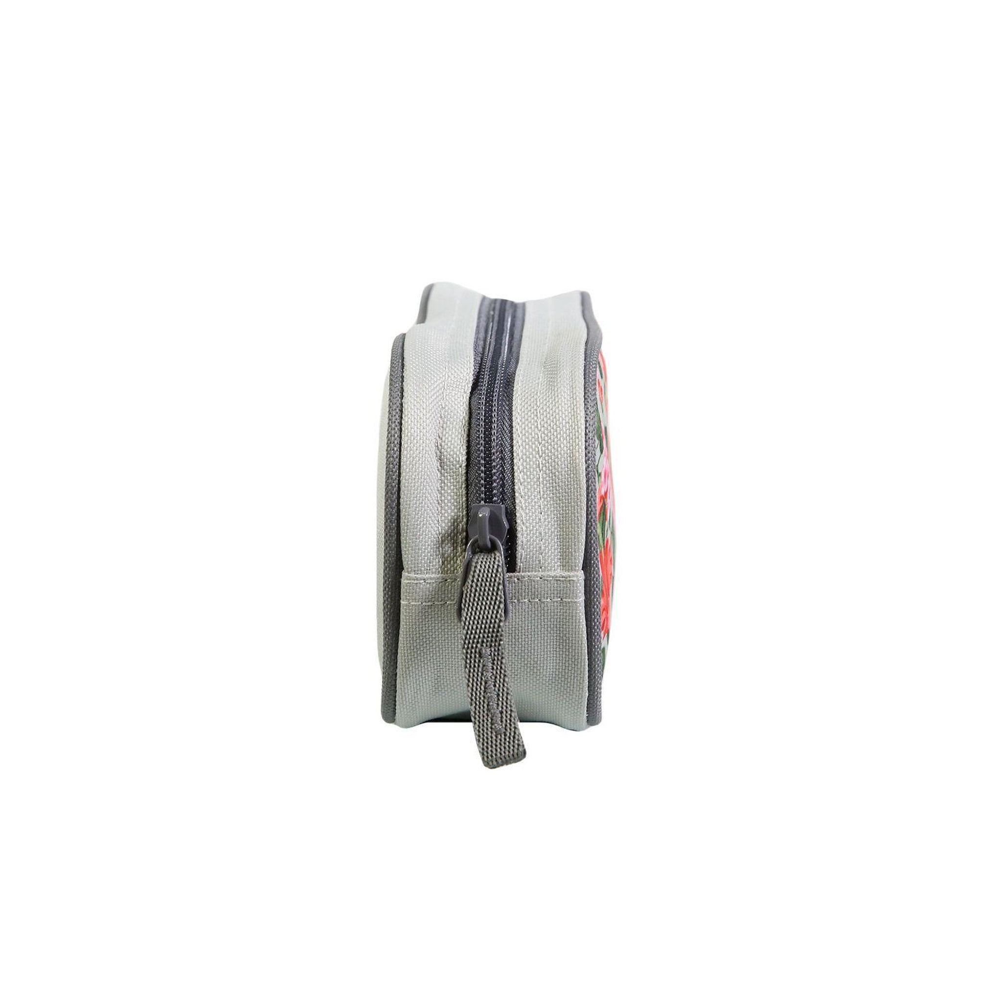 Voir la diapositive 3 : Bagtrotter BAGTROTTER Trousse scolaire rectangulaire Offshore Grise Fleurs