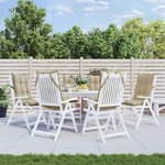 VIDAXL Coussins de chaise a dossier haut lot de 6 beige tissu oxford