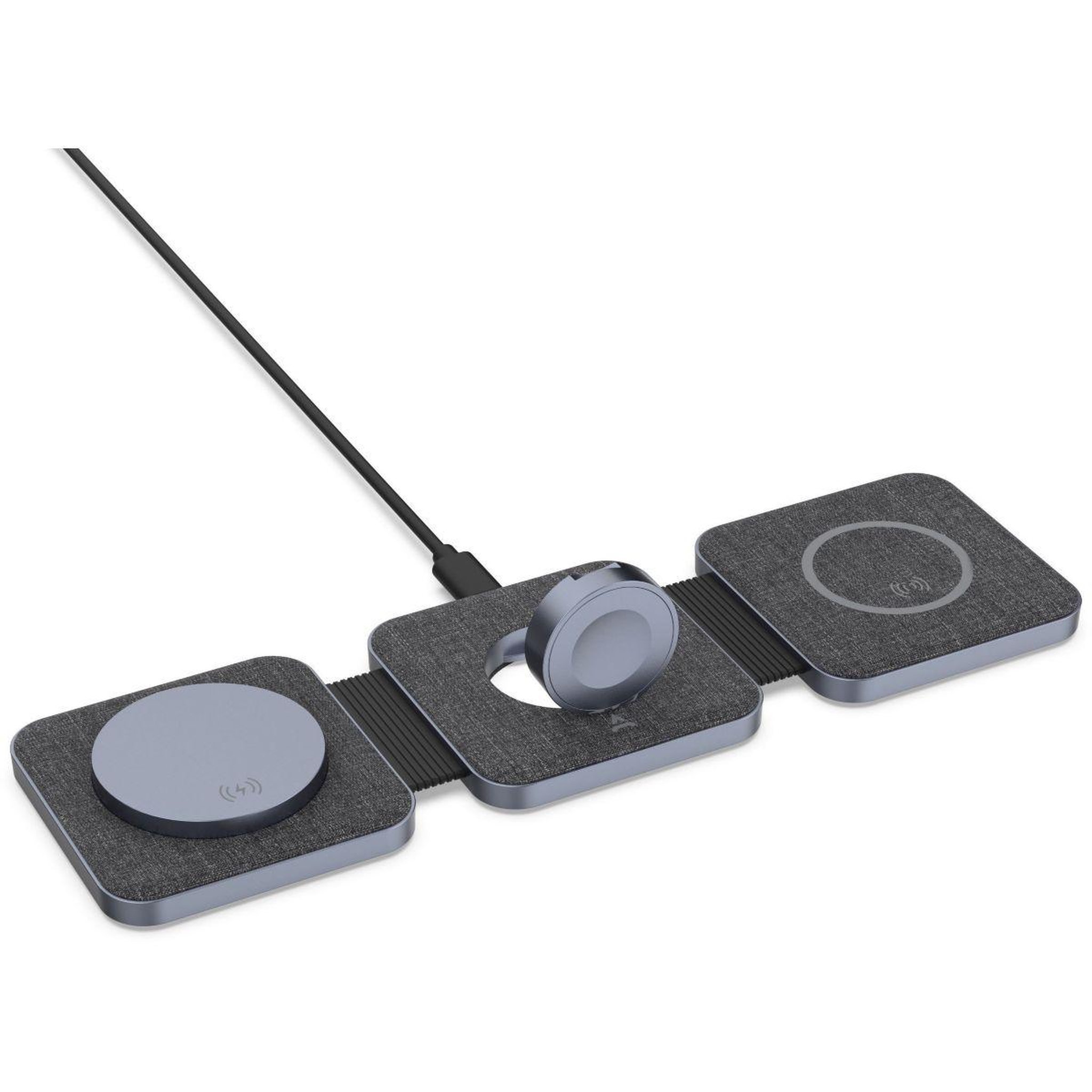 Voir la diapositive 5 : ADEQWAT Chargeur sans fil magsafe 3 en 1 plat pliable 15w