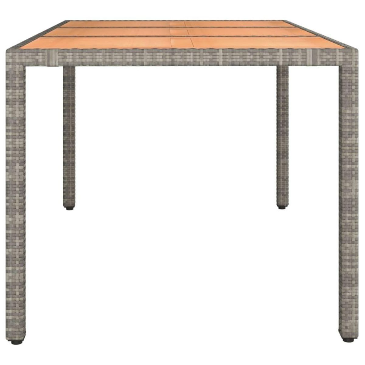 VIDAXL Table de jardin et dessus en bois Gris Resine tressee et acacia