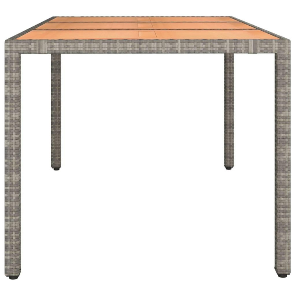 VIDAXL Table de jardin et dessus en bois Gris Resine tressee et acacia