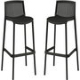 Voir la diapositive 1 : Habitat et Jardin Lot de 2 chaises hautes empilables en plastique  Néora  - Noir