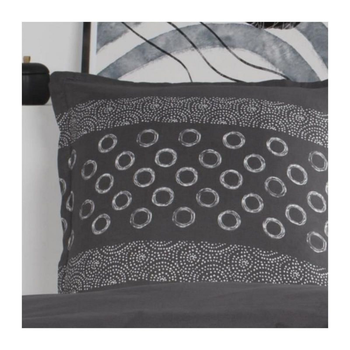 Today TODAY Parure de lit Coton 1 personne - 140x200 cm - Imprimé Gris Gael