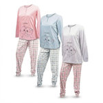 OZABI OZABI Ensemble Pyjama Long Femme Haut Manches Longues. Coloris disponibles : Bleu, Rose, Gris