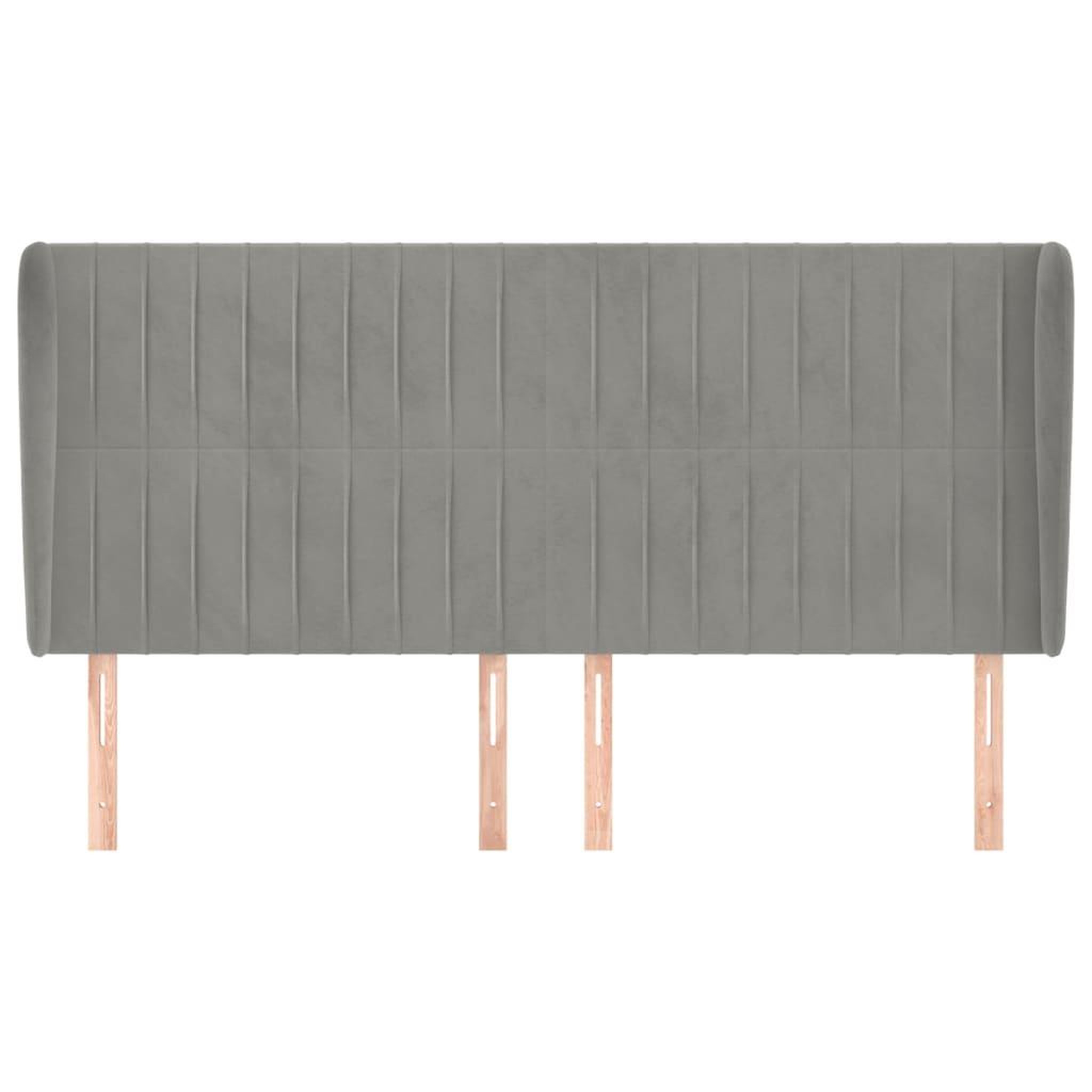 Voir la diapositive 3 : VIDAXL Tete de lit avec oreilles Gris clair 163x23x118/128 cm Velours