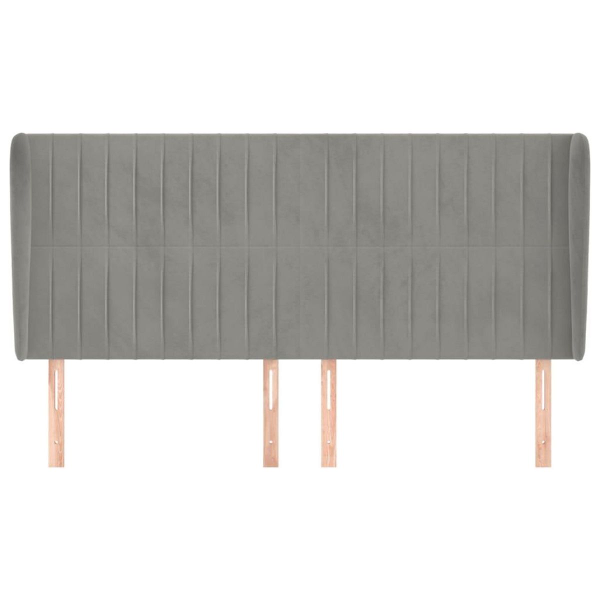 VIDAXL Tete de lit avec oreilles Gris clair 163x23x118/128 cm Velours