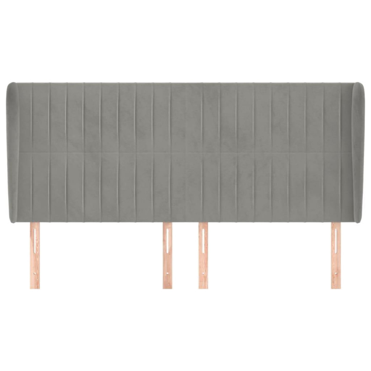 VIDAXL Tete de lit avec oreilles Gris clair 163x23x118/128 cm Velours