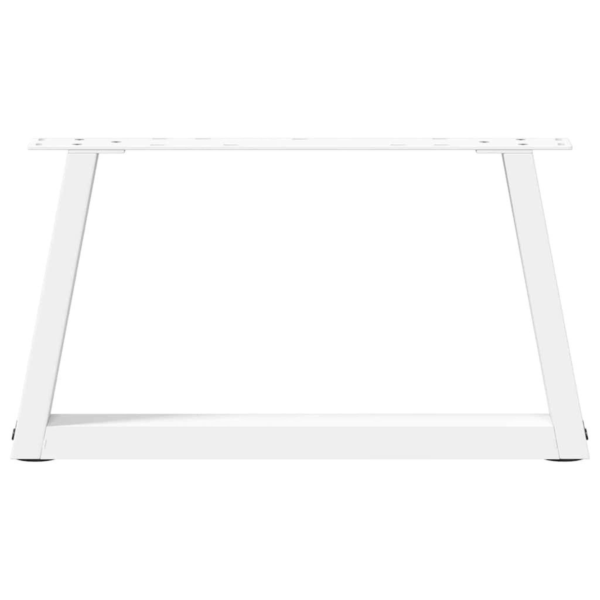 Voir la diapositive 5 : VIDAXL Pieds de table a manger forme V 2pcs blanc 50x(30-31,3)cm acier