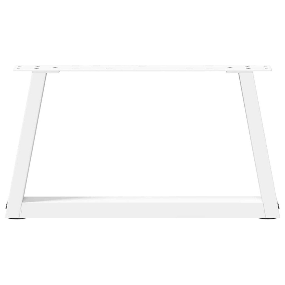 VIDAXL Pieds de table a manger forme V 2pcs blanc 50x(30-31,3)cm acier