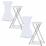 Voir la diapositive 3 : ID MARKET Lot de 2 housses blanches pour table haute pliante 105 CM