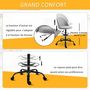 Voir la diapositive 3 : VINSETTO Vinsetto Chaise de bureau assise haute réglable 103-123H cm pivotant 360° lin gris