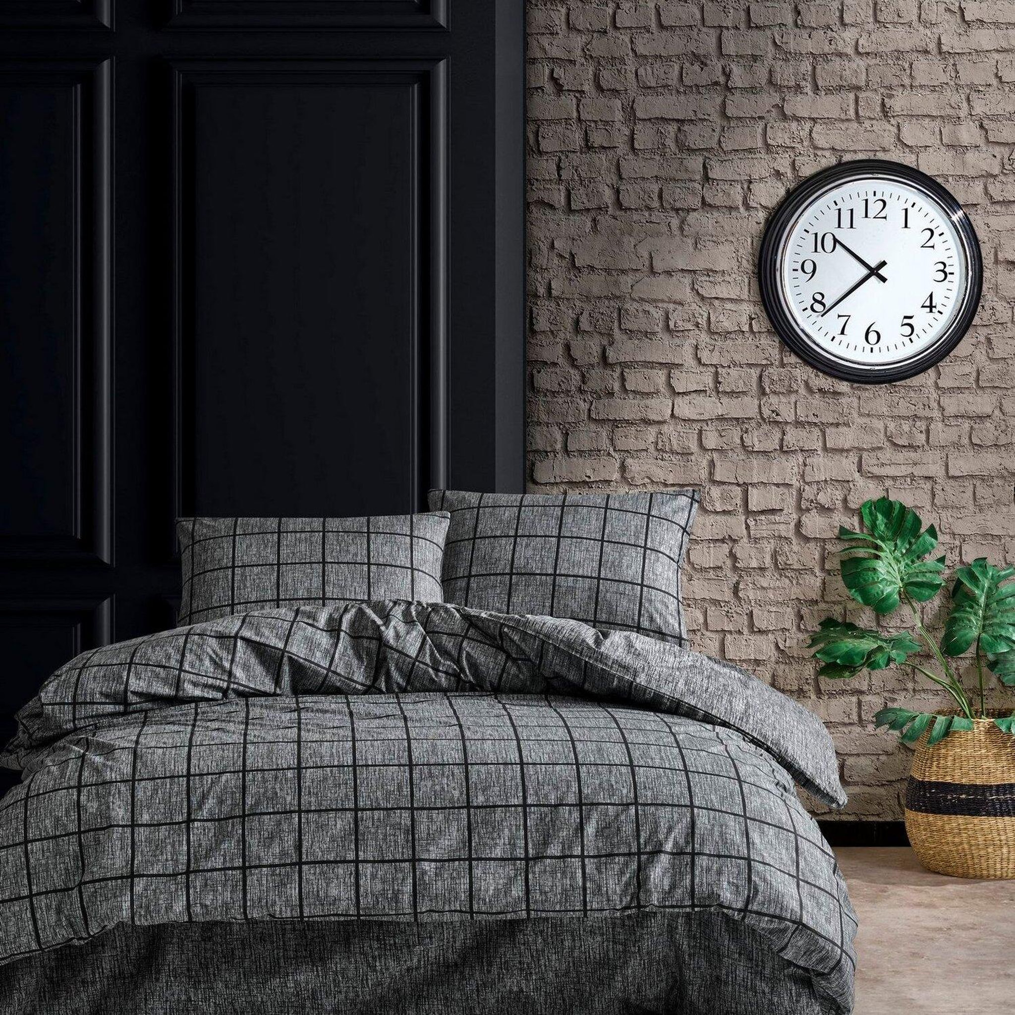 Voir la diapositive 2 : Home collection Parure housse de couette avec taie(s) 100 % coton Kare