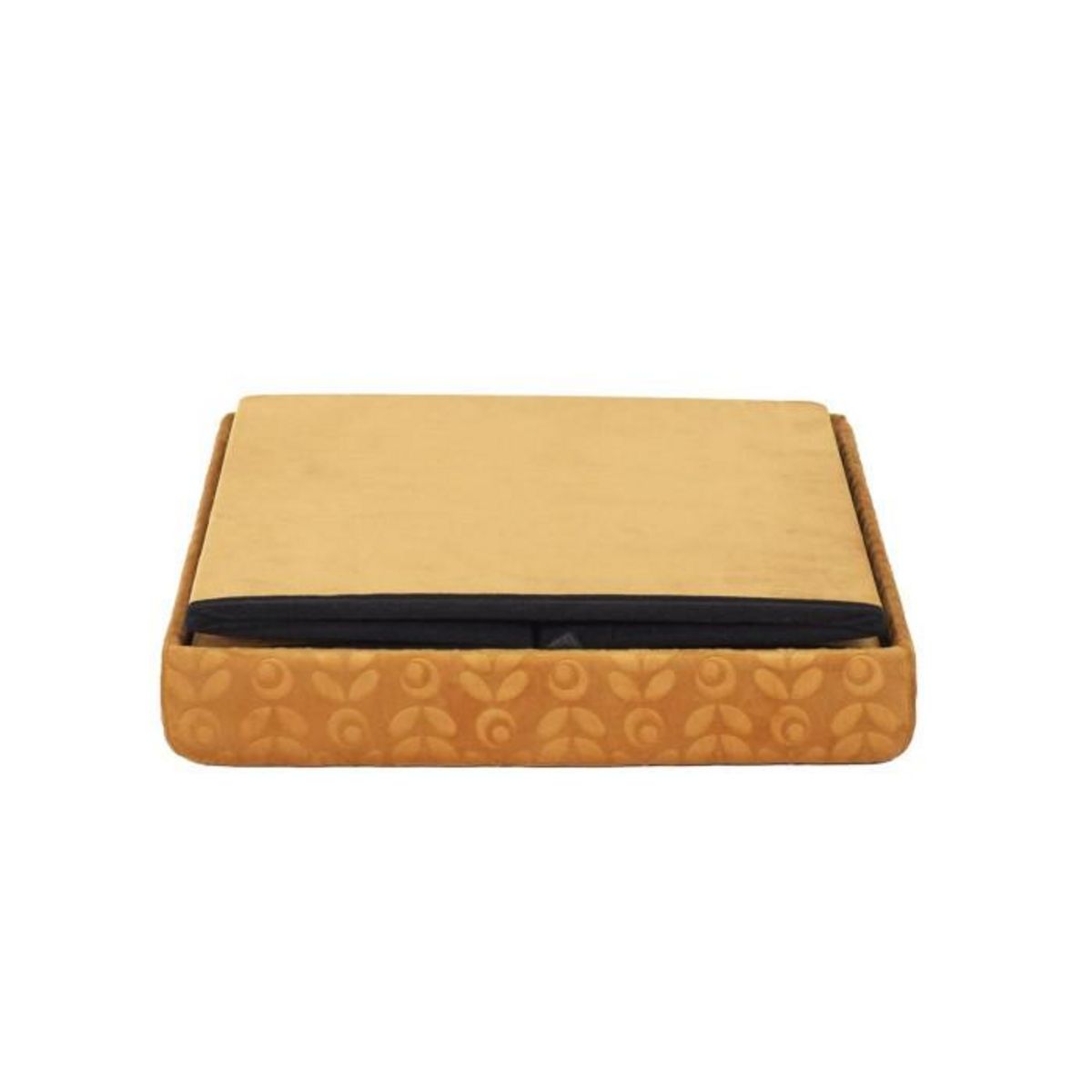 Paris Prix Pouf Pliable & Coffre  Rétro  38cm Jaune Moutarde