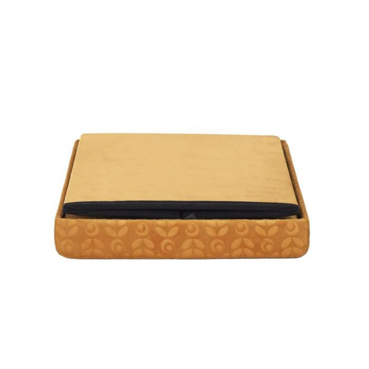 Paris Prix Pouf Pliable & Coffre  Rétro  38cm Jaune Moutarde