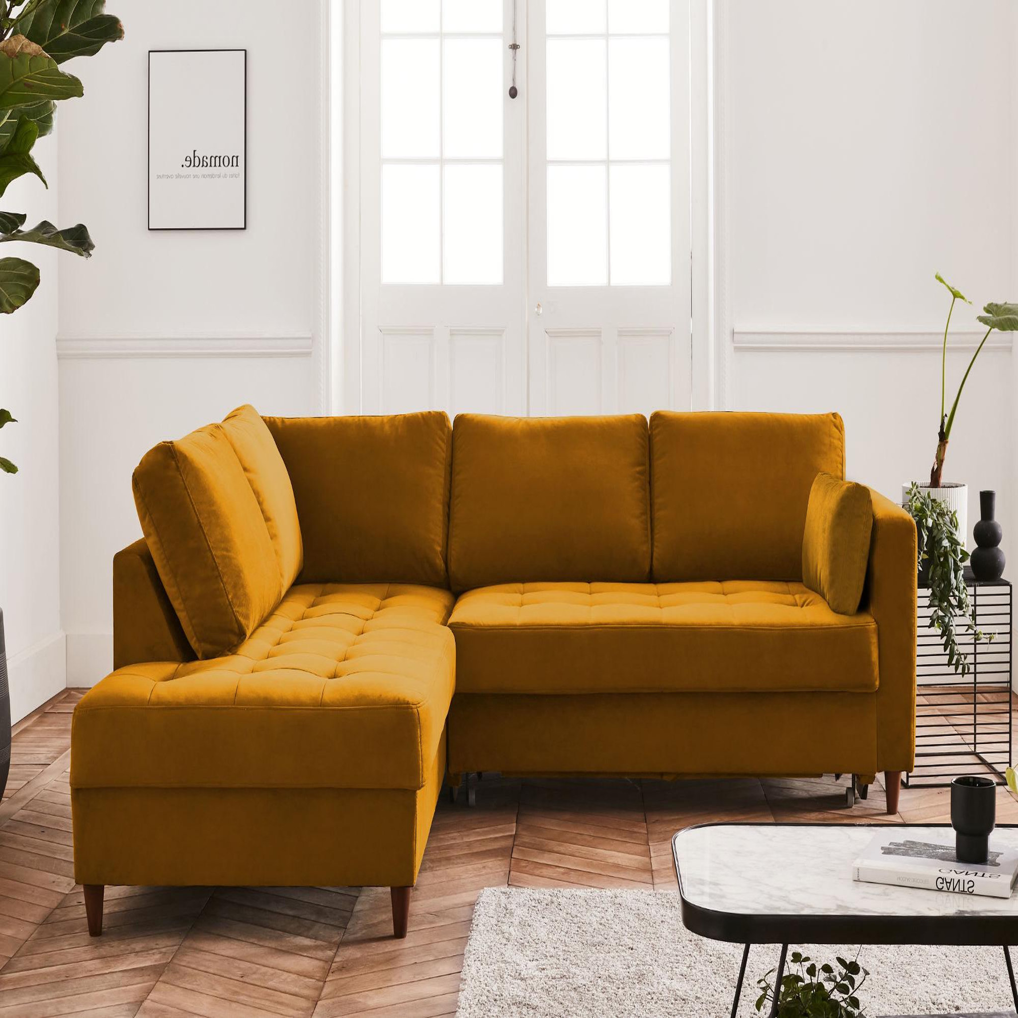 Voir la diapositive 2 : LISA DESIGN Anna - canapé d'angle gauche - 5 places - convertible - en velours