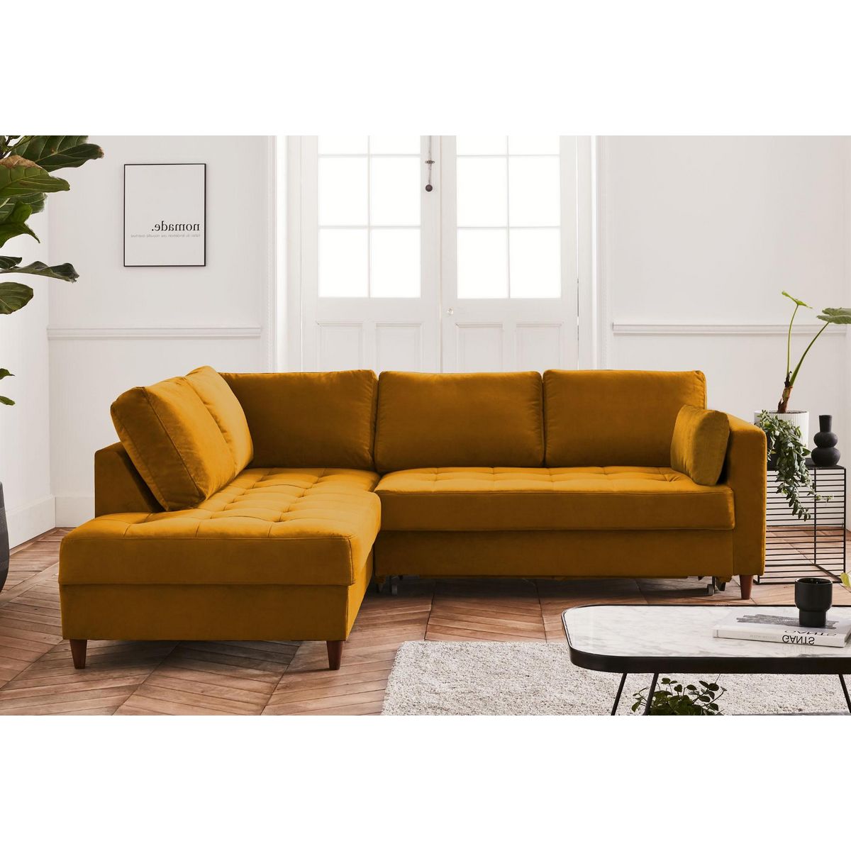 LISA DESIGN Anna - canapé d'angle gauche - 5 places - convertible - en velours