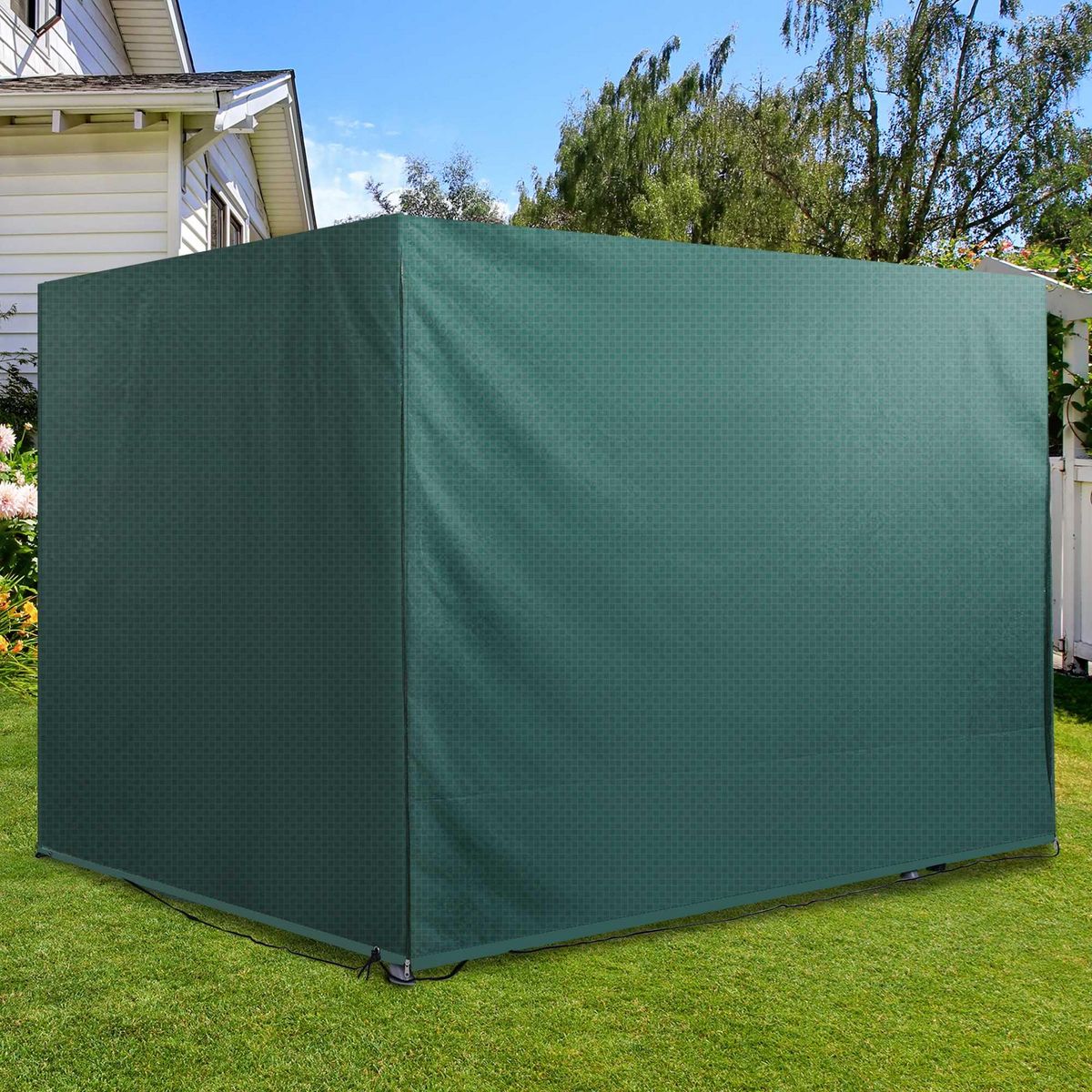OUTSUNNY Housse de protection balancelle de jardin bâche étanche dim. 2,15L x 1,55l x 1,5H m PE vert