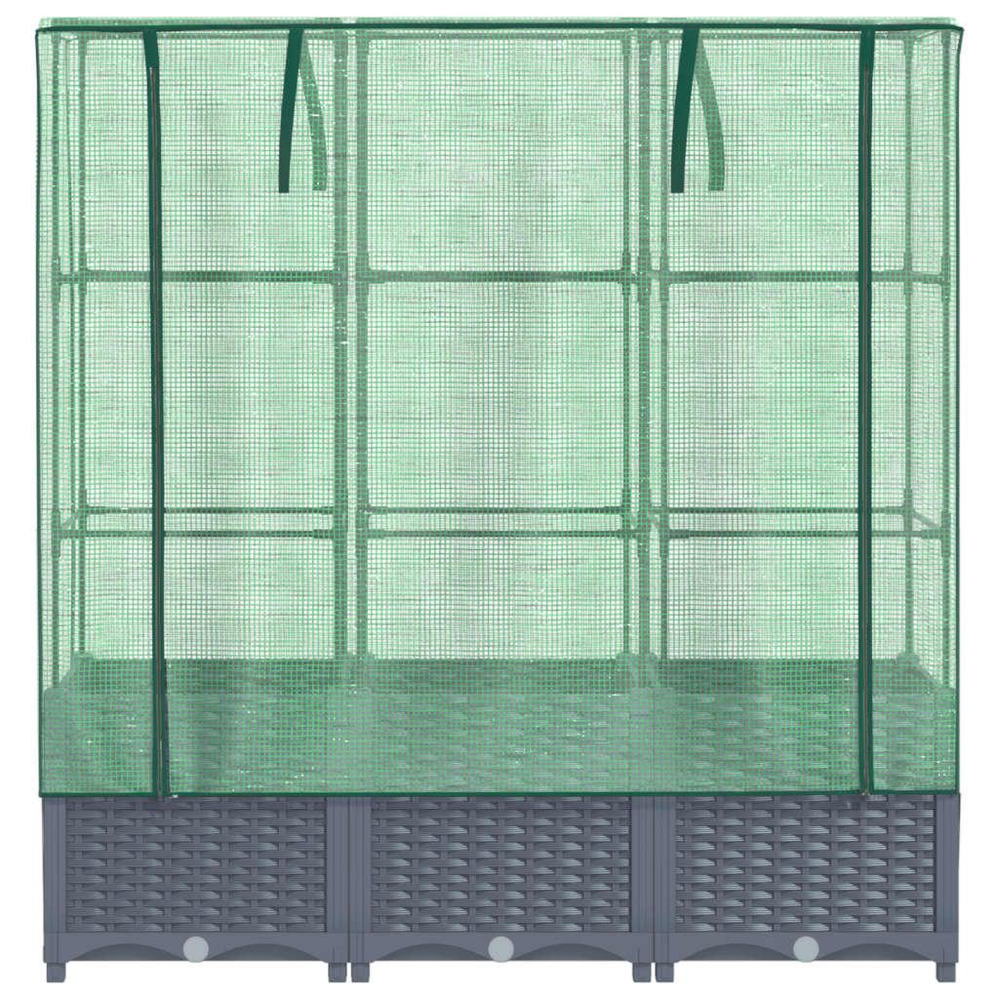 Voir la diapositive 4 : VIDAXL Jardiniere surelevee avec housse aspect rotin 120x40x138 cm