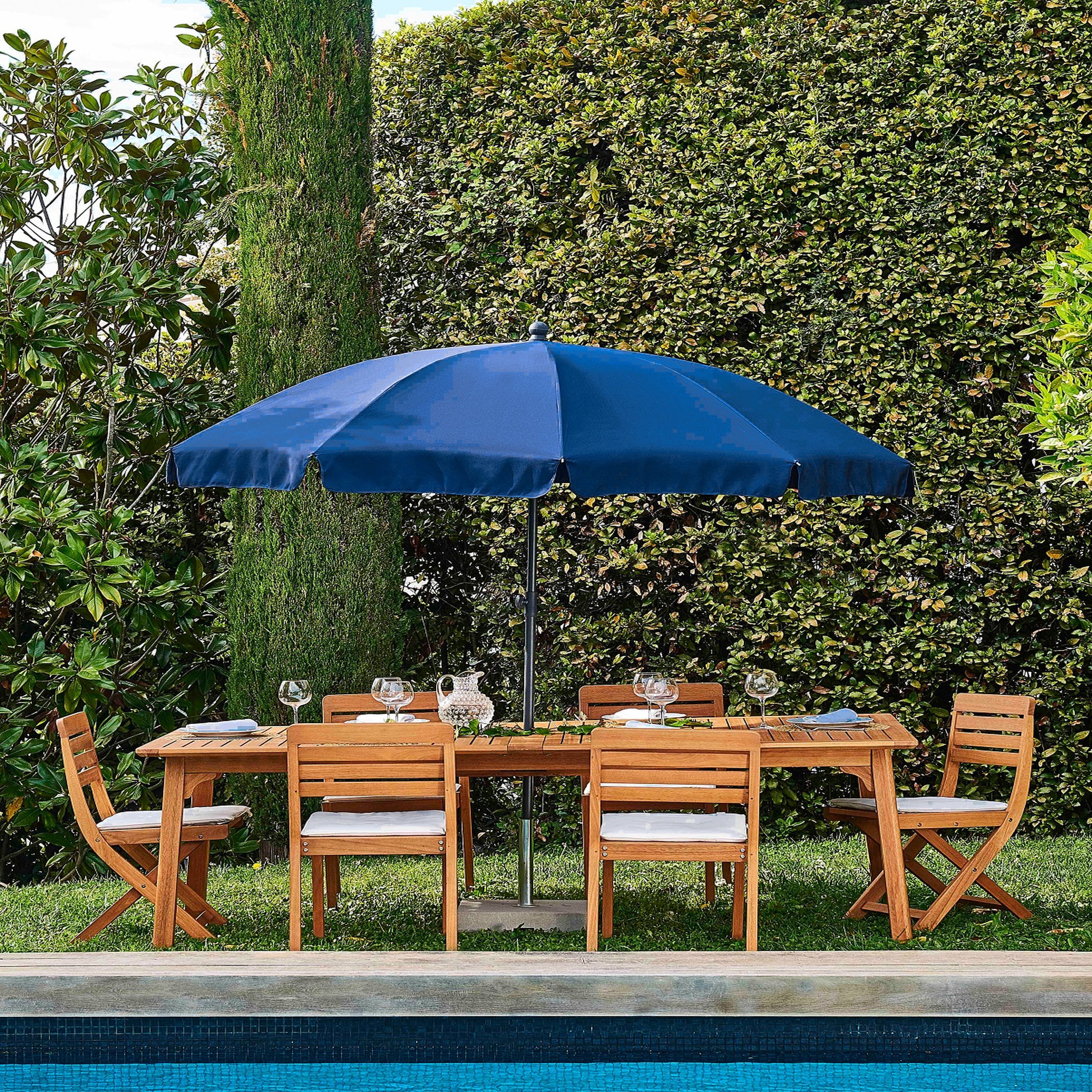 Voir la diapositive 1 : FAVEX Parasol droit - D2,5m - Bleu foncé - ELENA 2