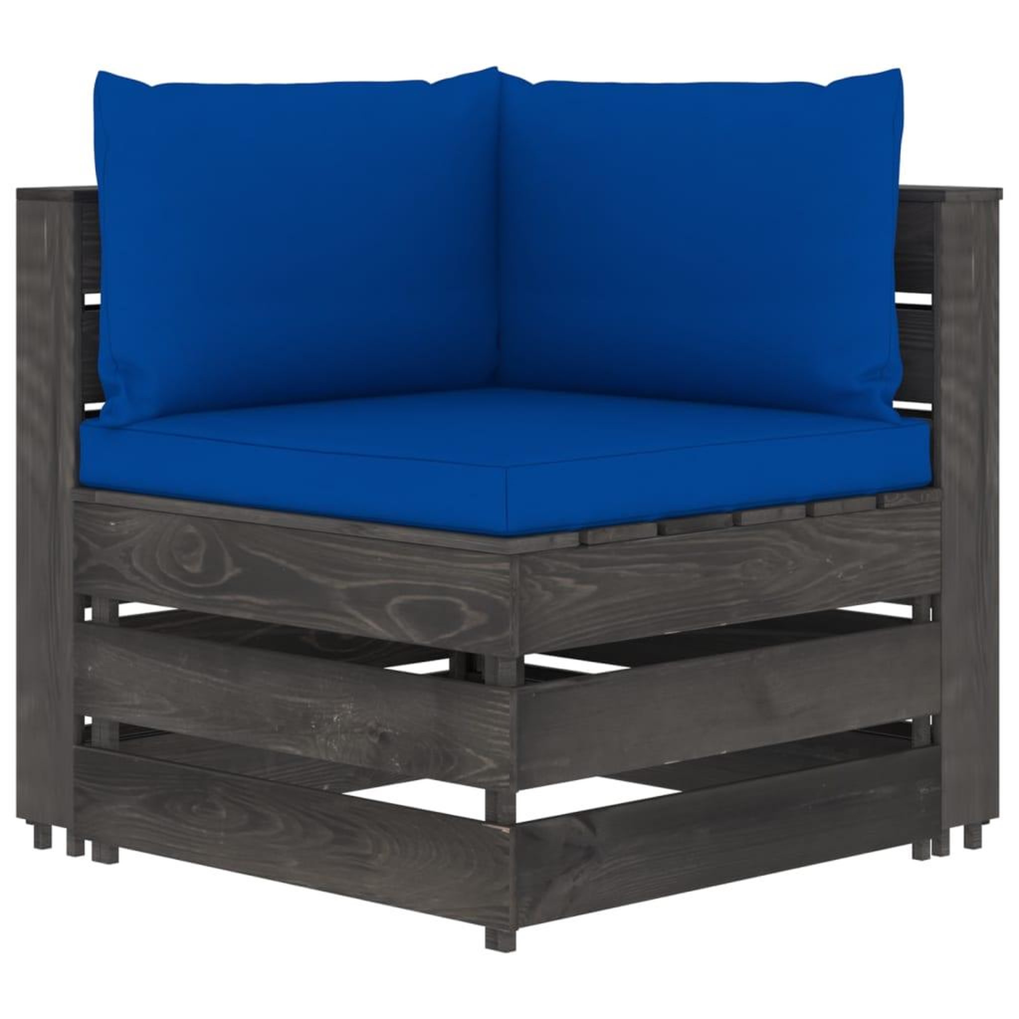 Voir la diapositive 3 : VIDAXL Salon de jardin 7 pcs avec coussins Bois impregne de gris