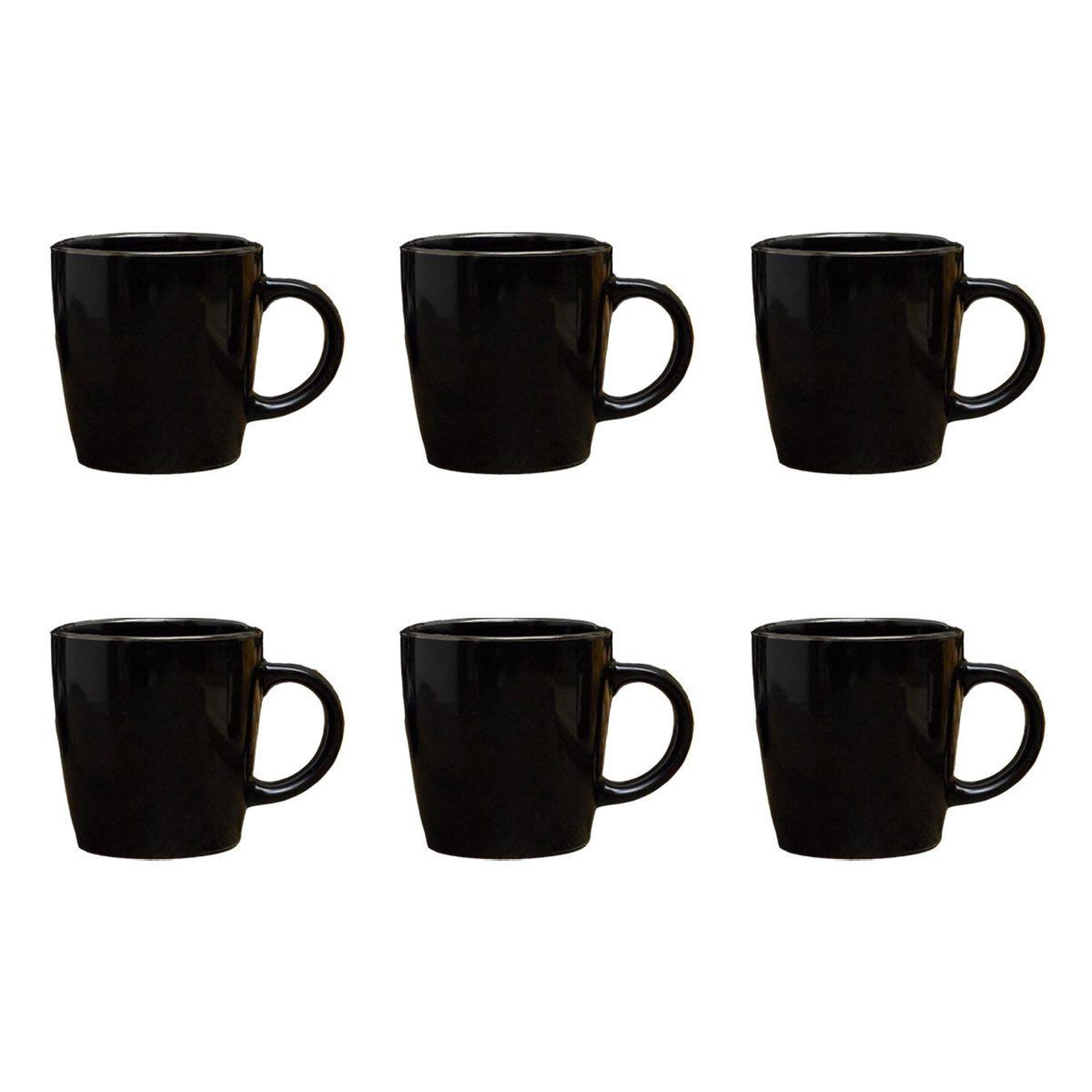 The Home Deco Factory Lot de 6 mugs en céramique  lounge  40cl noir